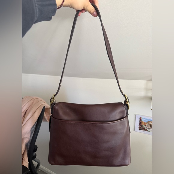 HOLD Coach Vintage Legacy West Shoulder Flap Bag 2001 Mahogany 9828 Costa Rica - Picture 5 of 16